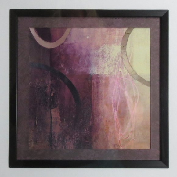 Matted Framed Prints Lot of 2 California Abstract Atmospheric Art Purple Cream - Picture 3 of 9